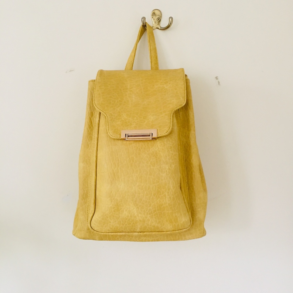 Vegan Leather Warm Yellow Backpack